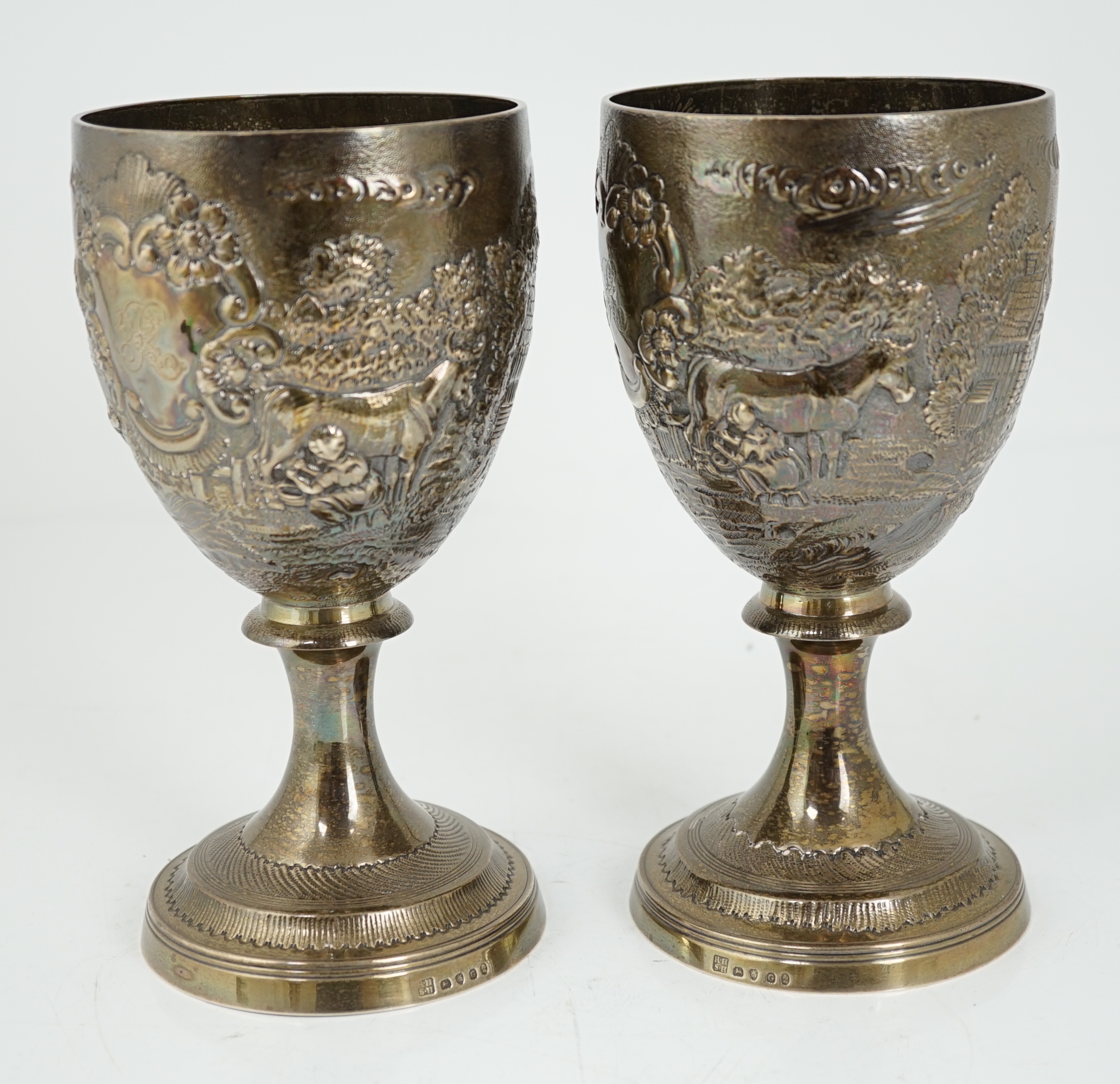 A pair of George III silver goblets, by Robert & Samuel Hennel